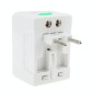 Universal US / EU / AU / UK Travel AC Power Adaptor Plug with USB Charger Socket(White)
