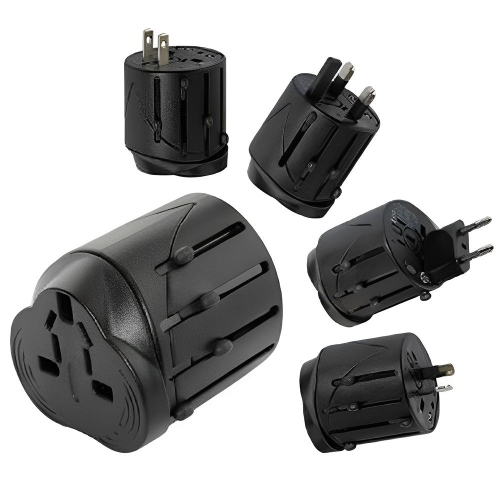 All in 1 EU + AU + UK + US Plug Travel Universal Adaptor, Size: 60 x 58 x 56mm(Black)