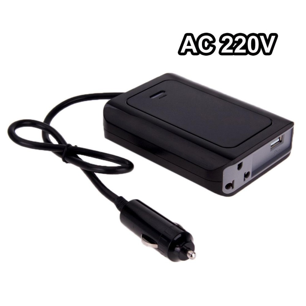 DY-200N, 200W DC 12V to AC Car Power Inverter with 500mA USB Port & EU / US Power Socket(Black)