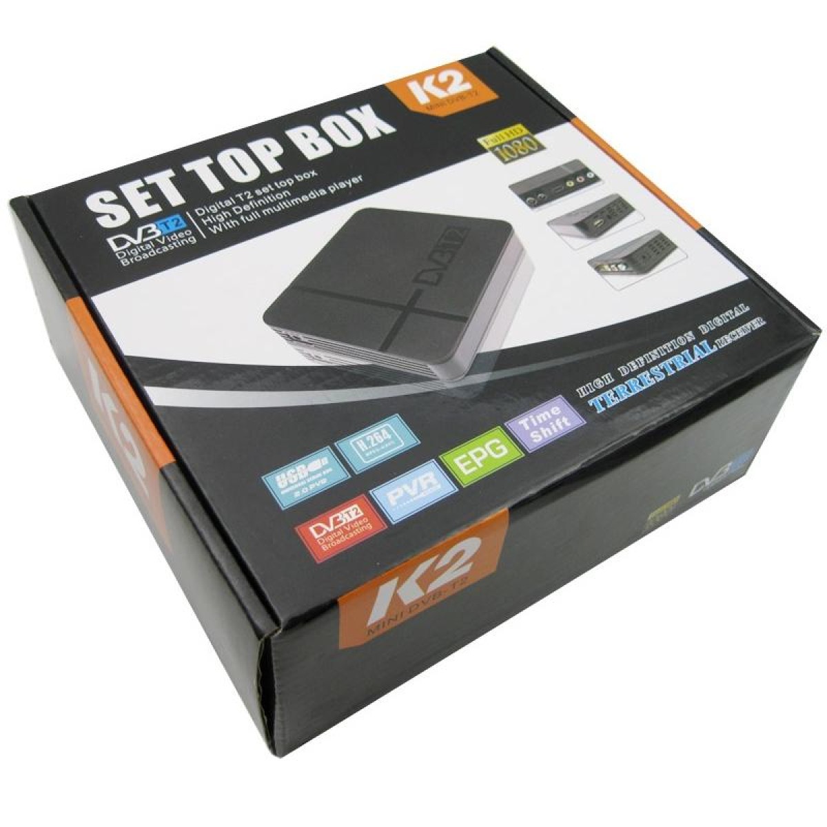 Mini Terrestrial Receiver HD DVB-T2 Set Top Box, Support USB / HDMI / MPEG4 /H.264(Black)