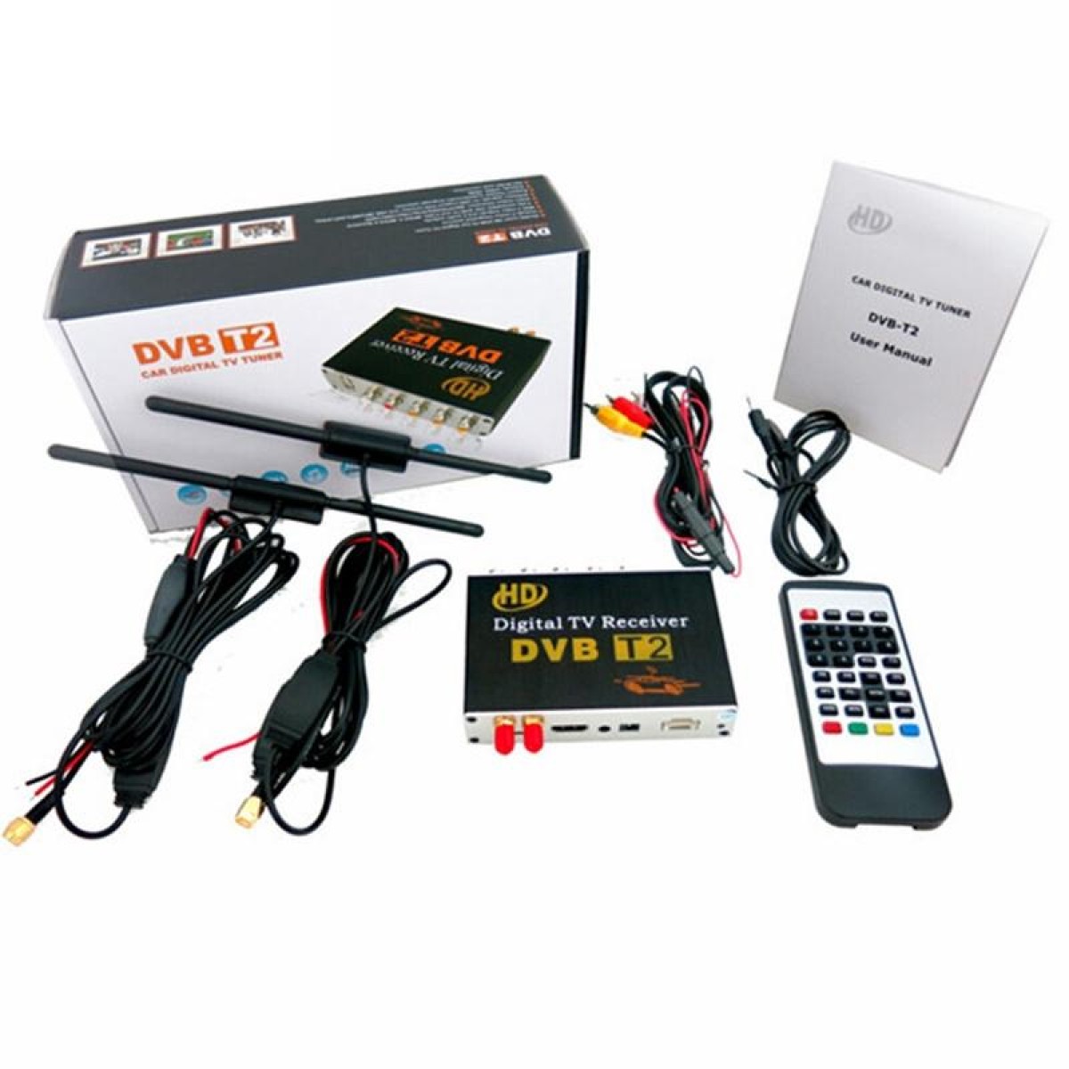 High Speed 90km/h H.264 / AVC MPEG4 Mobile Digital Car DVB-T2 TV Receiver, Suit for Europe / Singapore / Thailand / Africa ect. Market(Black)