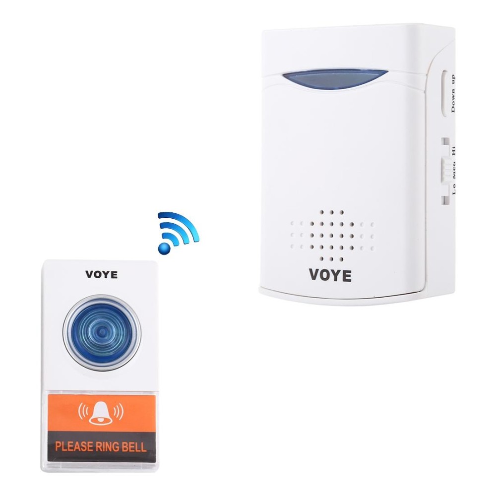 VOYE V006A Home Music Remote Control Wireless Doorbell with 38 Polyphony Sounds(White)