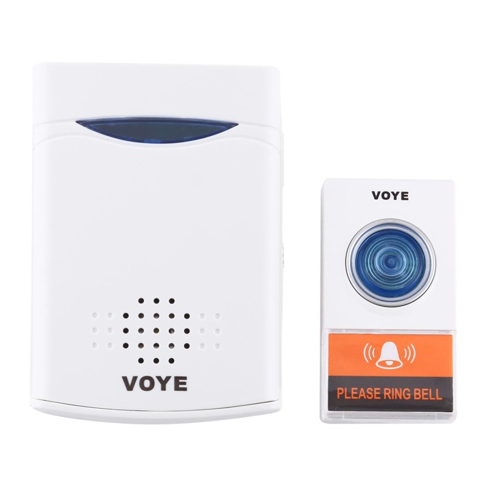 VOYE V006A Home Music Remote Control Wireless Doorbell with 38 Polyphony Sounds(White)