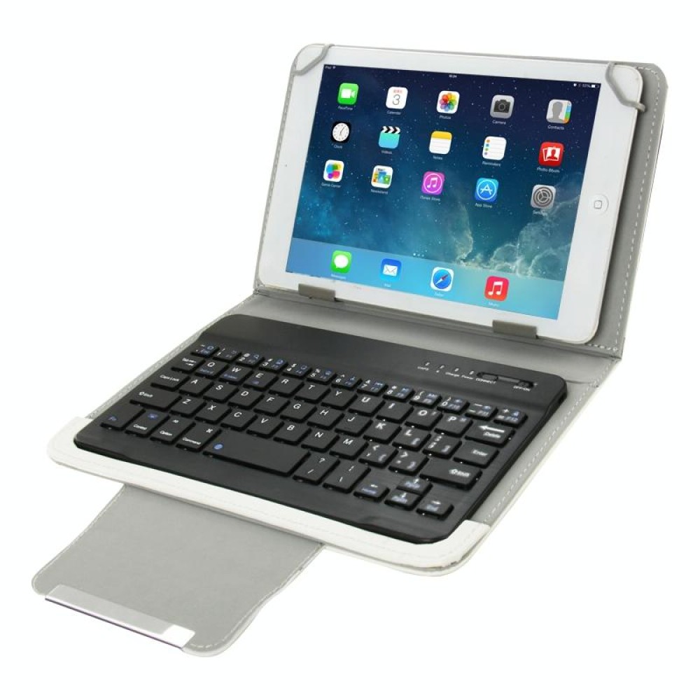 Universal Leather Tablet Case with Separable Bluetooth Keyboard and Holder for 7 inch Tablet PC(White)
