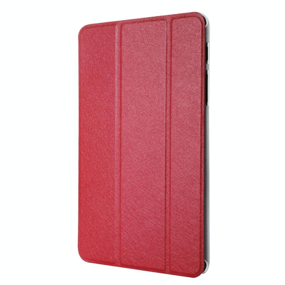 Silk Texture Horizontal Flip Leather Case with Three-Folding Holder for Galaxy Tab P200(Red)