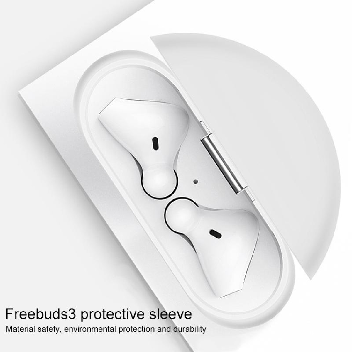 For Huawei FreeBuds 3 Silicone Wireless Bluetooth Earphone Protective Case Storage Box(White)
