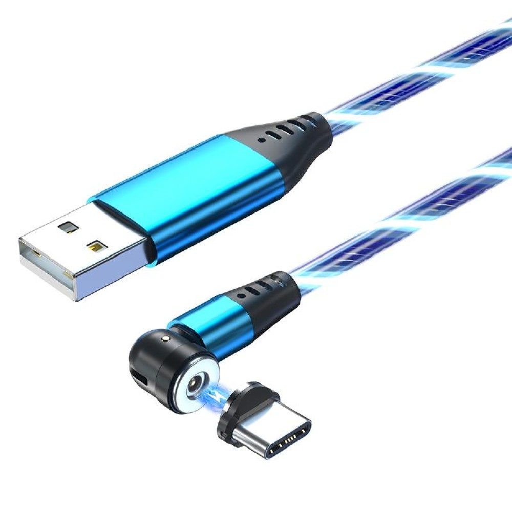 2.4A USB to USB-C / Type-C 540 Degree Bendable Streamer Magnetic Data Cable, Cable Length: 1m (Blue)