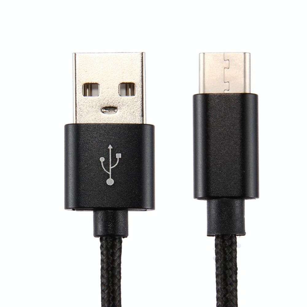 Knit Texture USB to USB-C / Type-C Data Sync Charging Cable, Cable Length: 2m, 3A Output(Black)