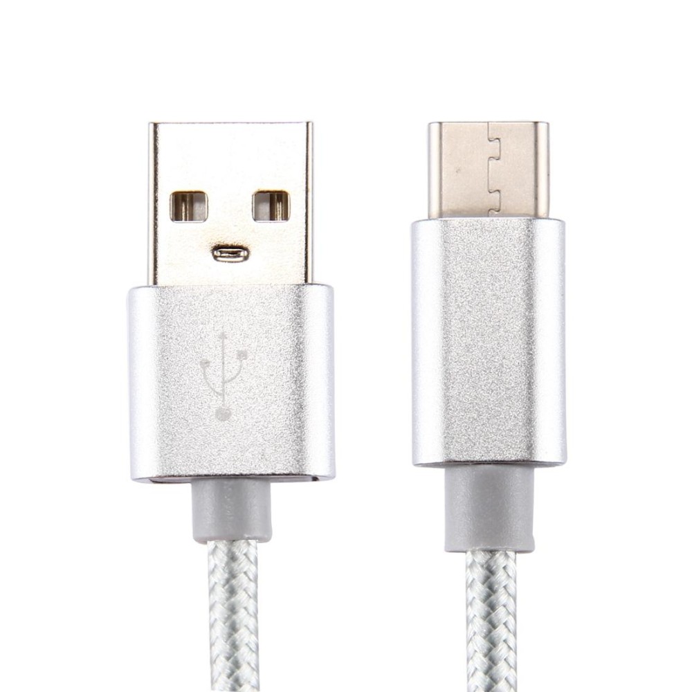 Knit Texture USB to USB-C / Type-C Data Sync Charging Cable, Cable Length: 3m, 3A Total Output, 2A Transfer Data(Silver)