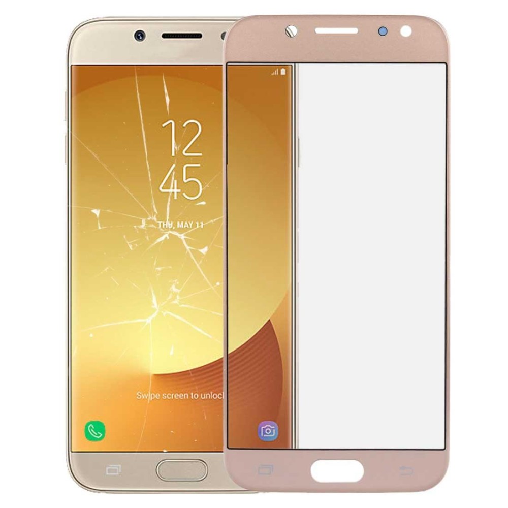 For Galaxy J7 (2017) / J730 Front Screen Outer Glass Lens (Gold)