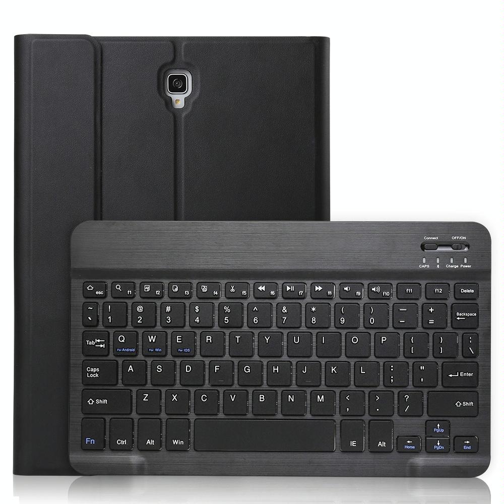 A590 Ultra-thin Detachable Magnetic Bluetooth Keyboard Leather Tablet Case for Galaxy Tab A 10.5 T590 / T595, with Holder(Black)