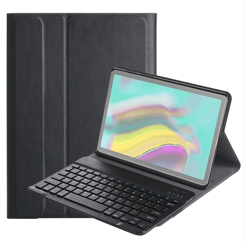 DY720 For Galaxy Tab S5e T720 / T725 Detachable Plastic Bluetooth Keyboard Leather Tablet Case with Holder (Black)