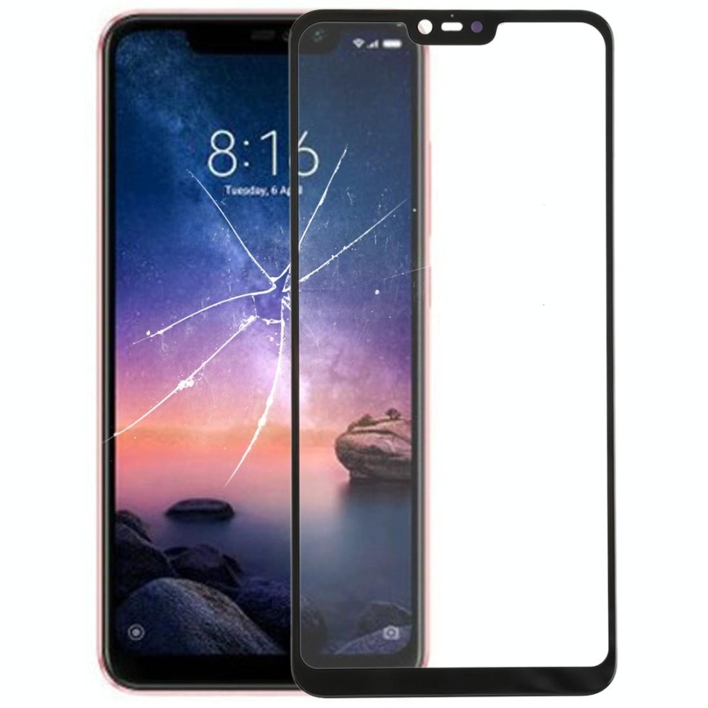 Front Screen Outer Glass Lens for Xiaomi Redmi Note 6(Black)