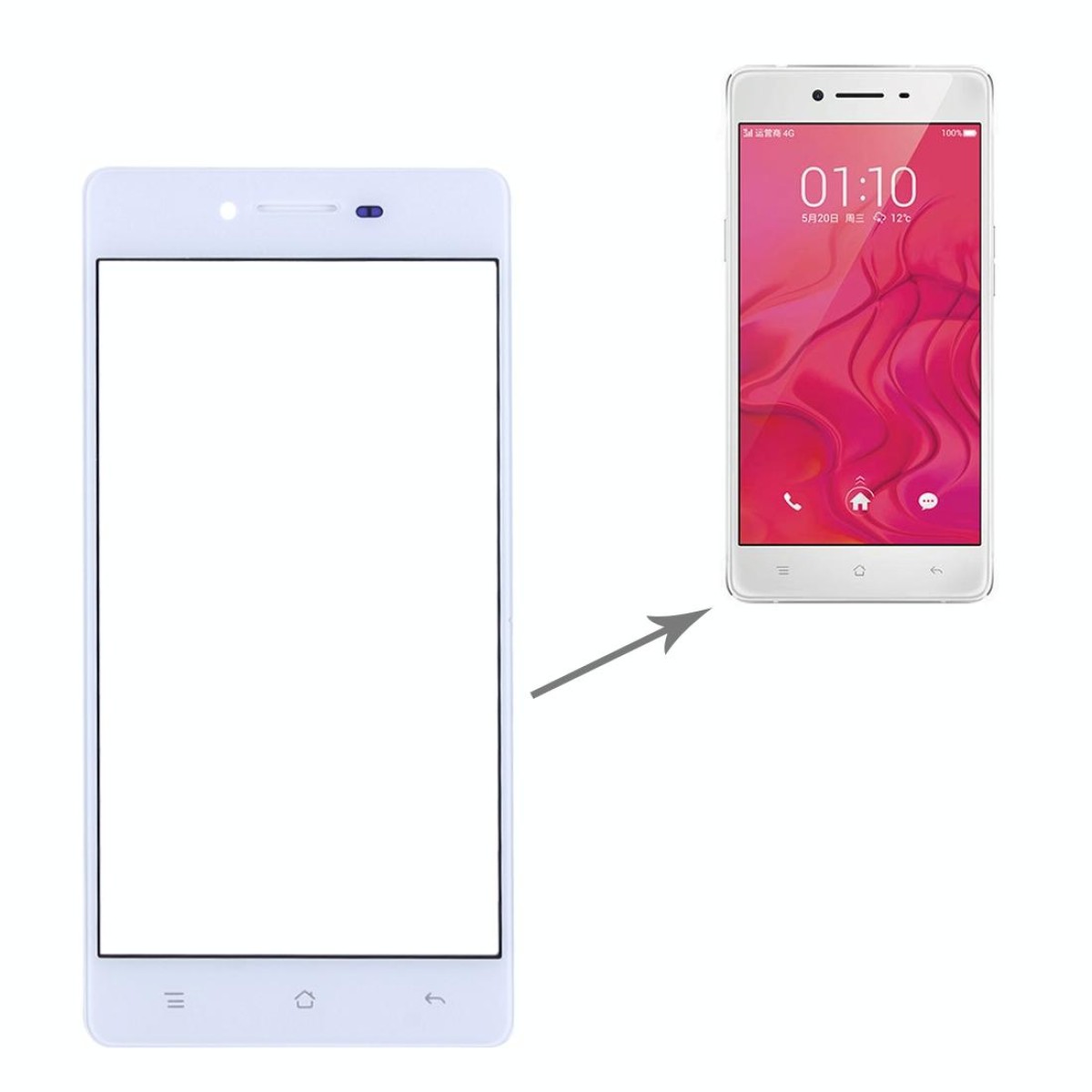 For OPPO R7 Front Screen Outer Glass Lens (White)