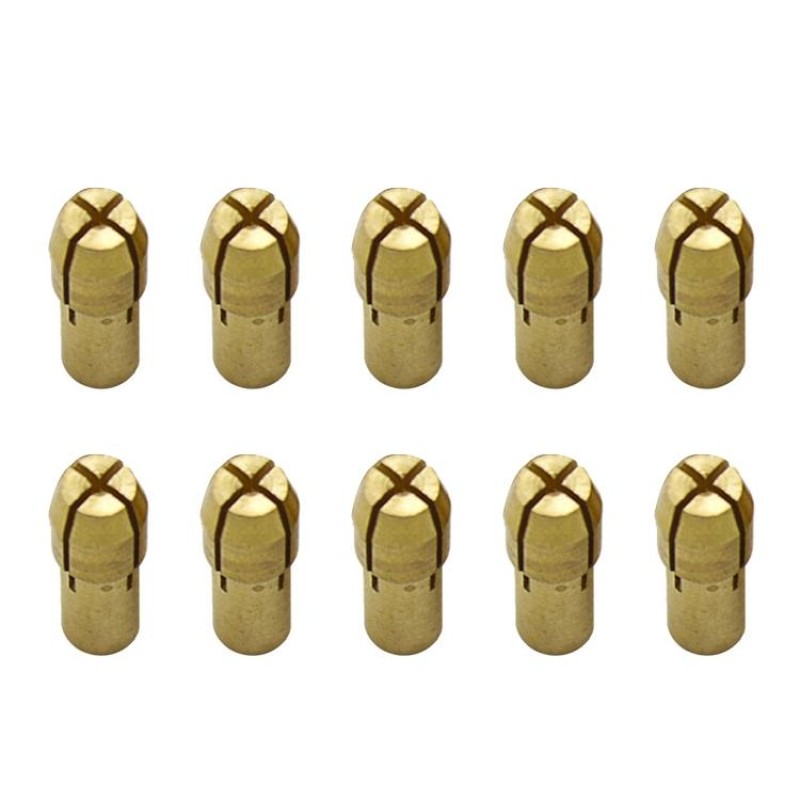10 PCS Three-claw Copper Clamp Nut for Electric Mill Fittings，Bore diameter: 0.5mm