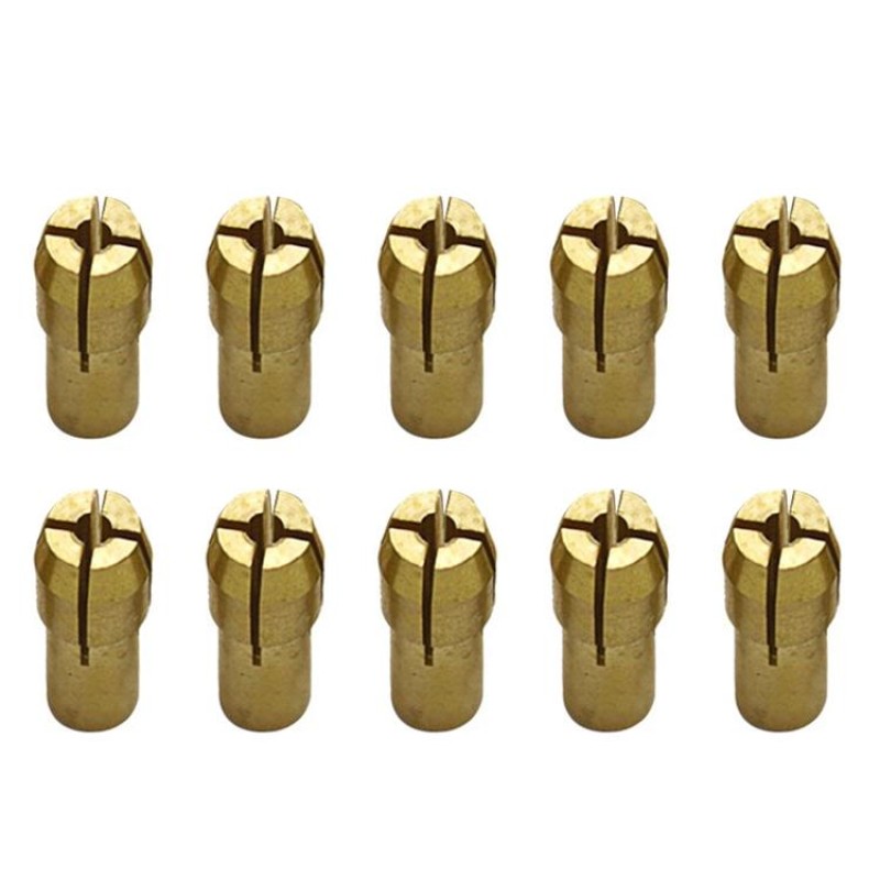10 PCS Three-claw Copper Clamp Nut for Electric Mill Fittings，Bore diameter: 1.6mm