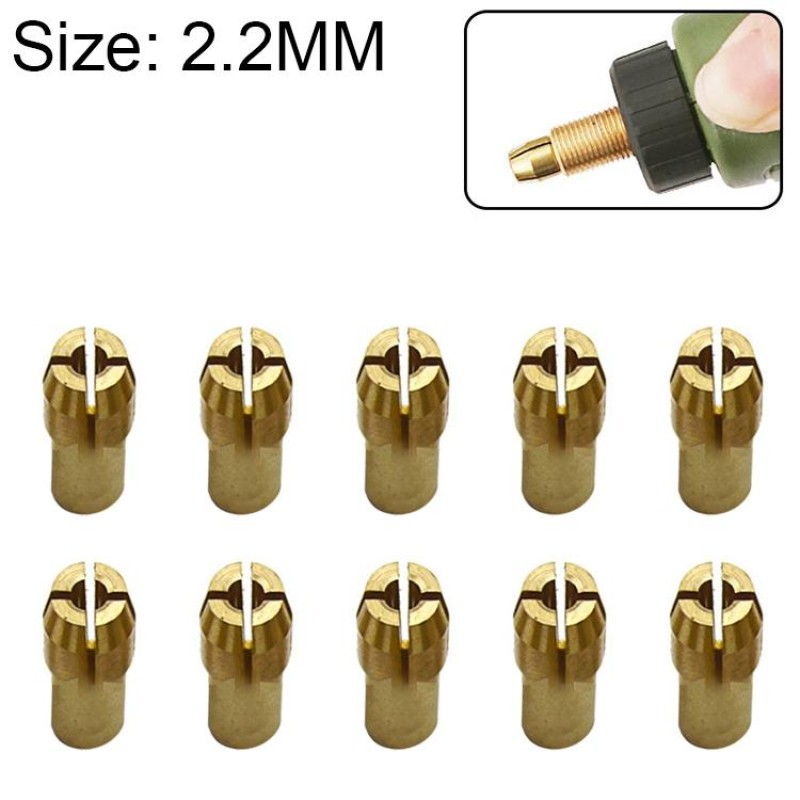 10 PCS Three-claw Copper Clamp Nut for Electric Mill Fittings，Bore diameter: 2.2mm