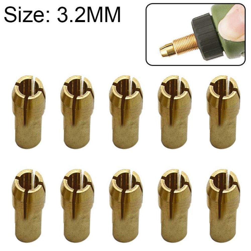10 PCS Three-claw Copper Clamp Nut for Electric Mill Fittings，Bore diameter: 3.2mm