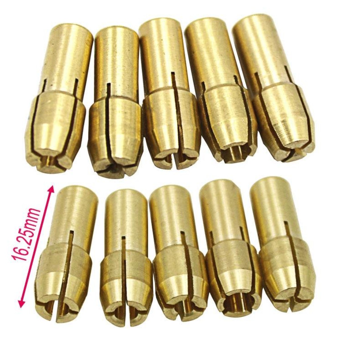 10 in 1 Three-claw Copper Clamp Nut for Electric Mill Fittings，Bore diameter: 0.5-3.2mm