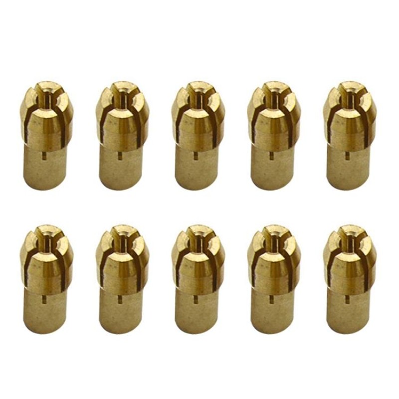 10 PCS Three-claw Copper Clamp Nut for Electric Mill Fittings，Bore diameter: 2.0mm