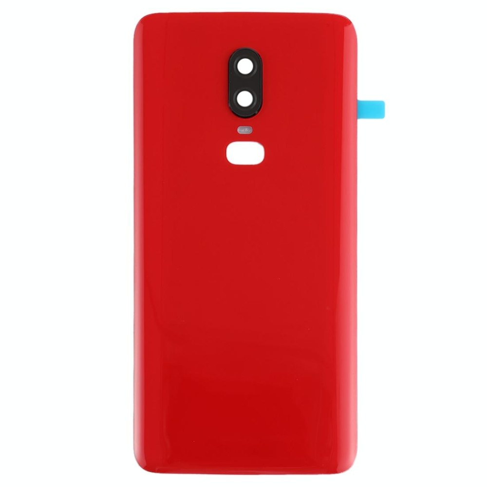 For OnePlus 6 Smooth Surface Battery Back Cover (Red)