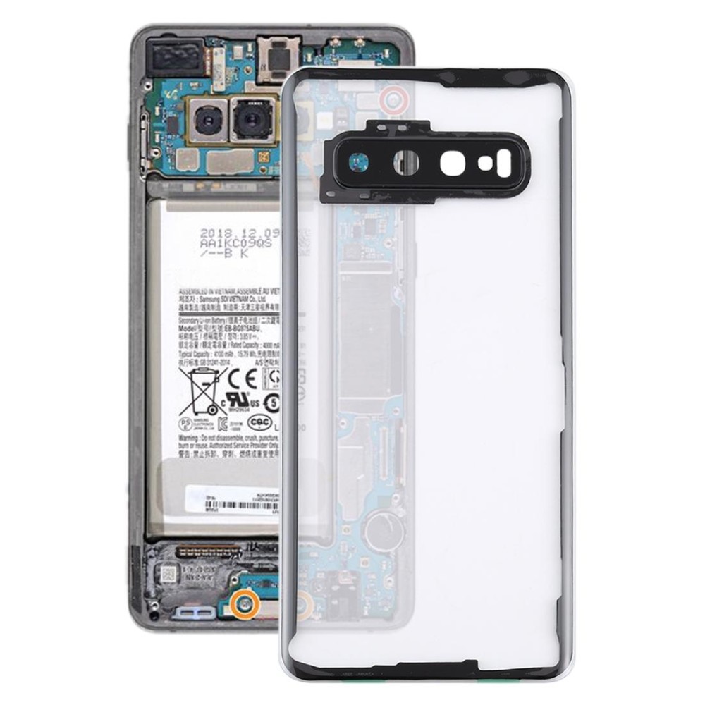 For Samsung Galaxy S10 G973F/DS G973U G973 SM-G973 Transparent Battery Back Cover with Camera Lens Cover (Transparent)