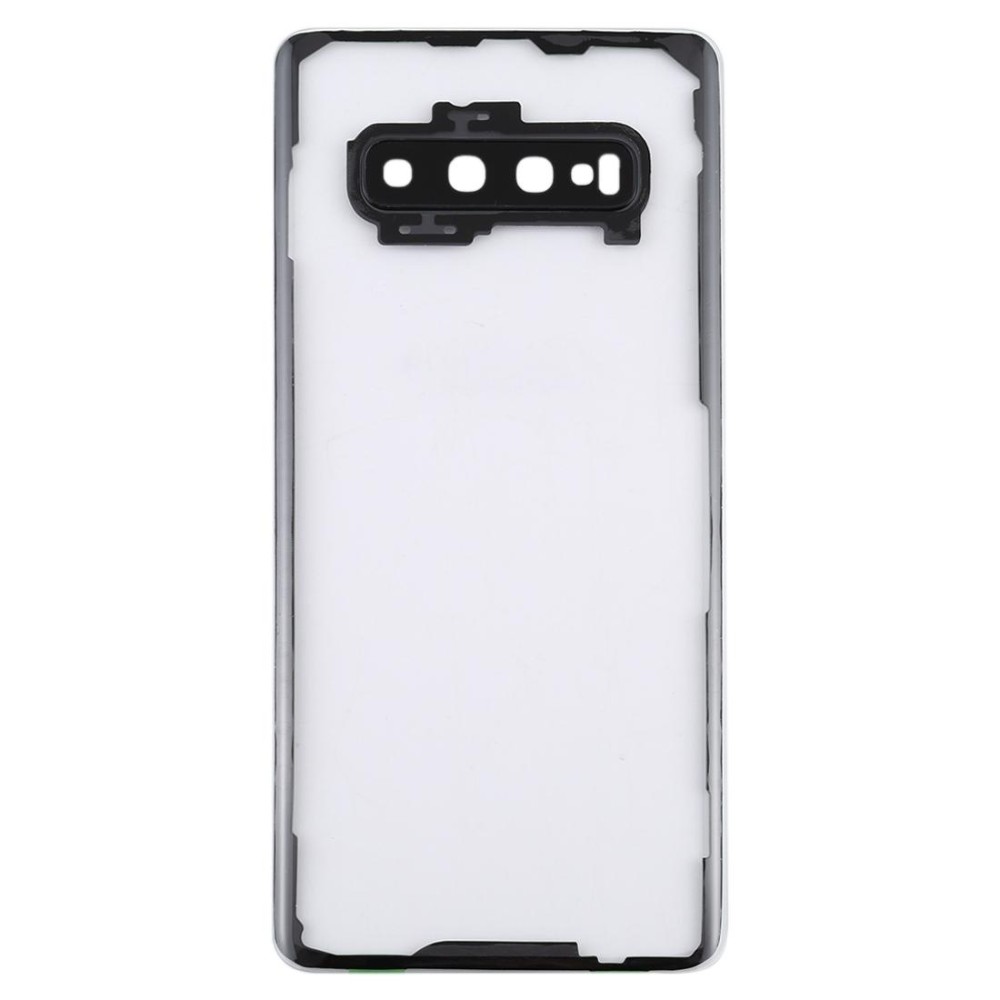 For Samsung Galaxy S10+ SM-G9750 G975F Transparent Battery Back Cover with Camera Lens Cover (Transparent)
