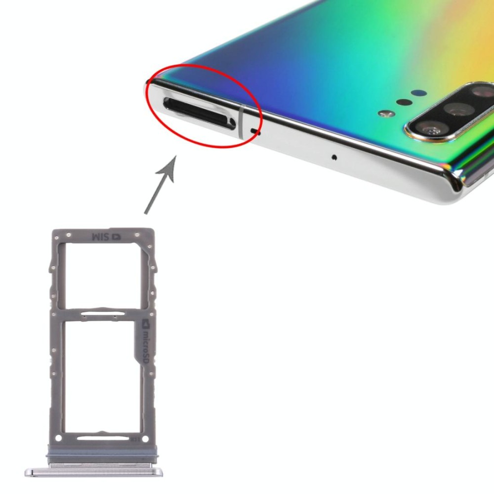 For Samsung Galaxy Note10+ SIM Card Tray / Micro SD Card Tray (Grey)