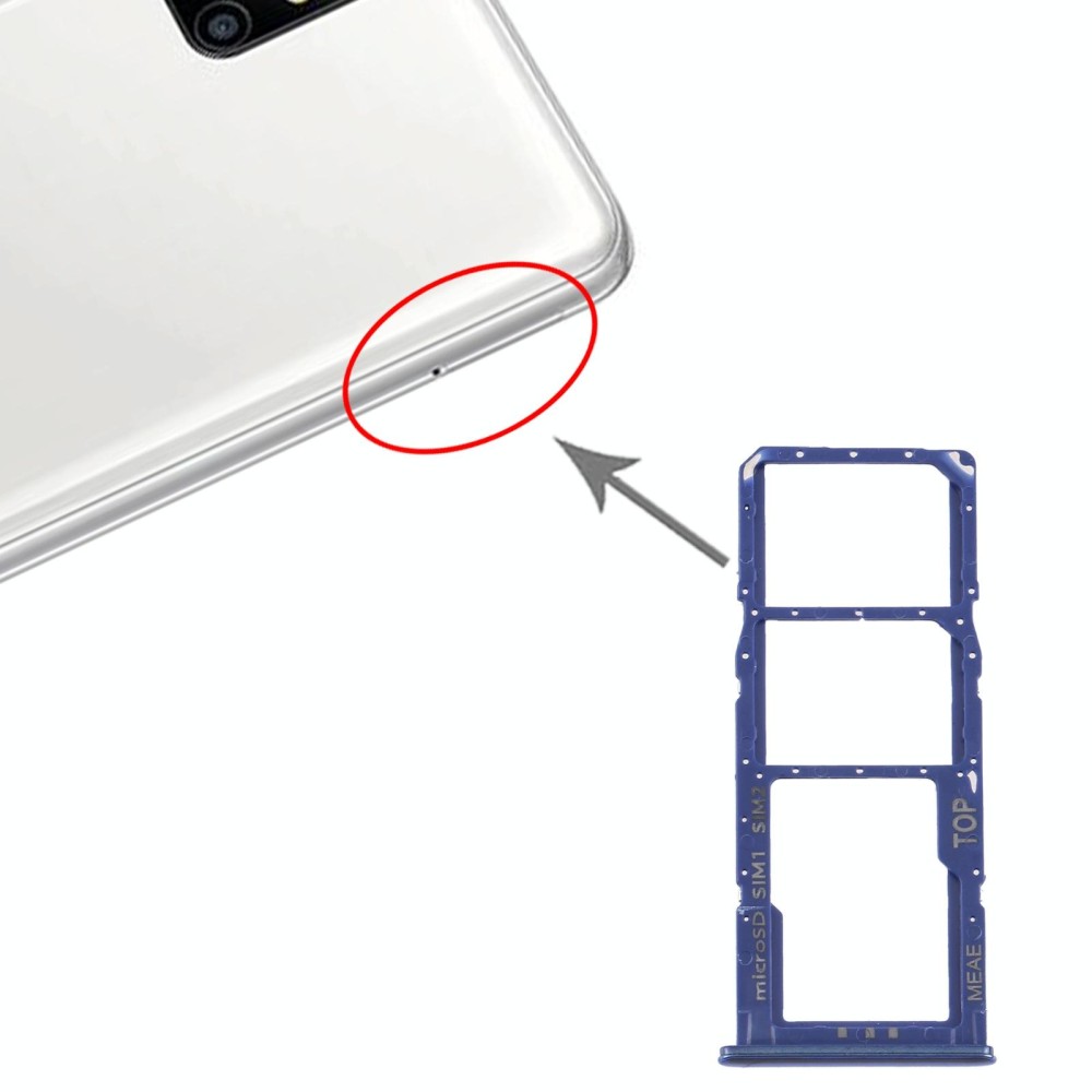 For Samsung Galaxy M51 SM-M515 SIM Card Tray + SIM Card Tray + Micro SD Card Tray (Blue)