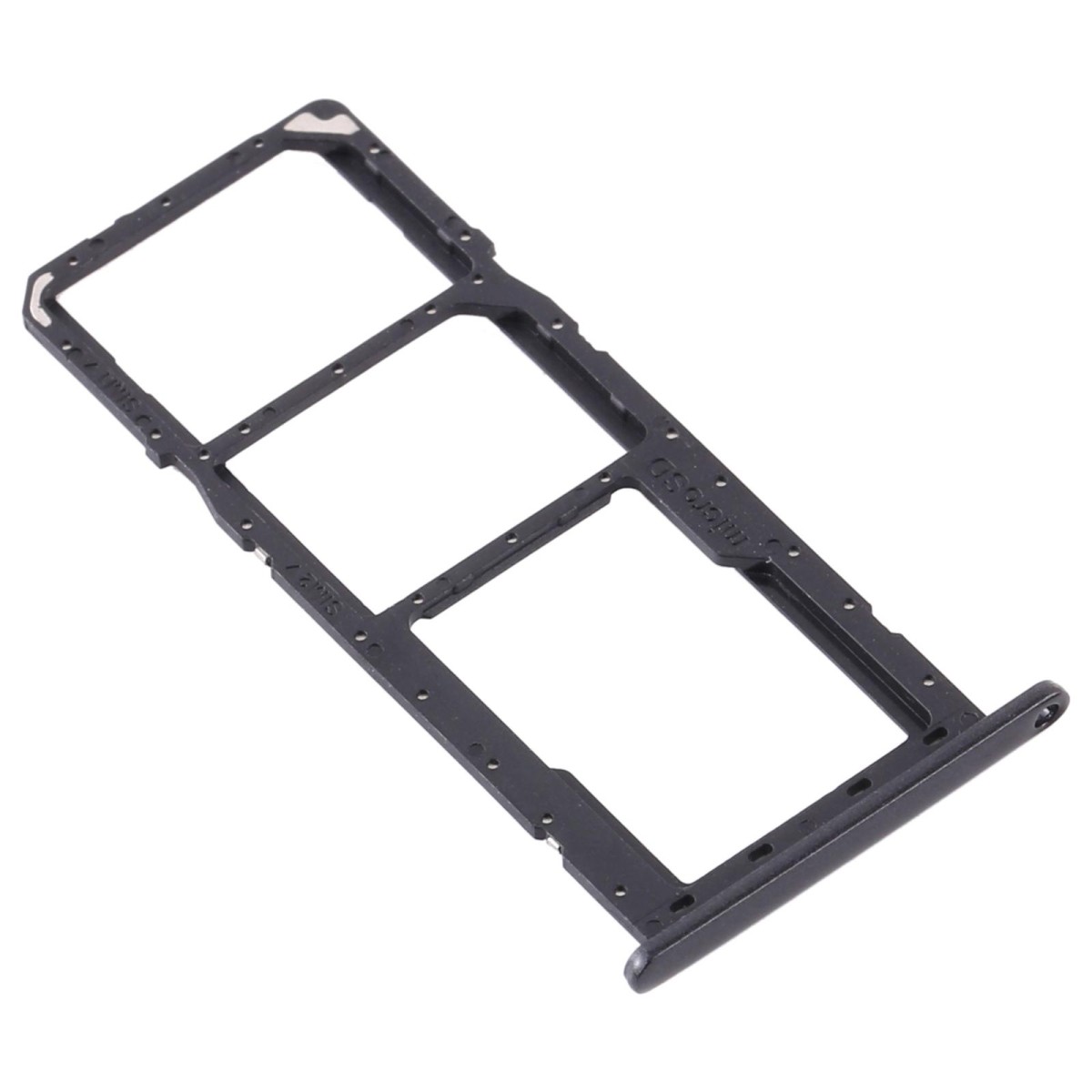 For Samsung Galaxy A11 SM-A115 SIM Card Tray + SIM Card Tray + Micro SD Card Tray (Black)