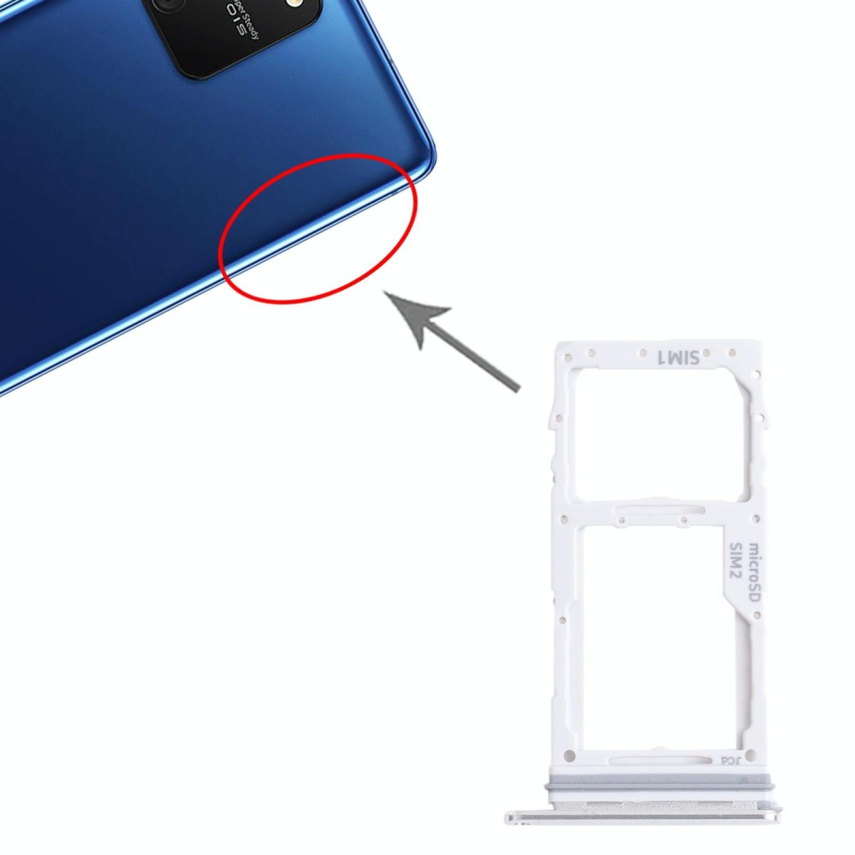 For Samsung Galaxy S10 Lite SM-G770 SIM Card Tray + SIM Card Tray / Micro SD Card Tray (Silver)