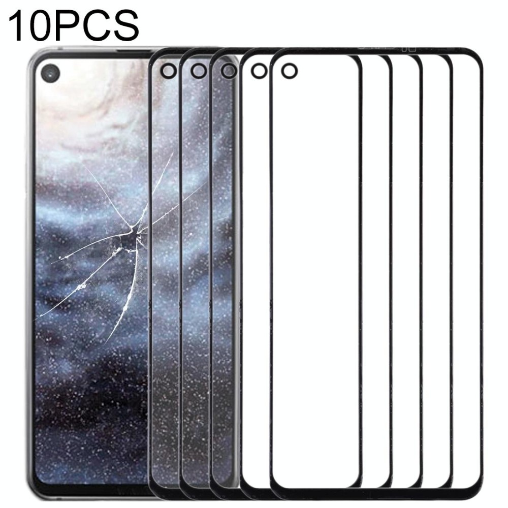 For Samsung Galaxy A8s / Galaxy A9 Pro 2019 10pcs Front Screen Outer Glass Lens (Black)