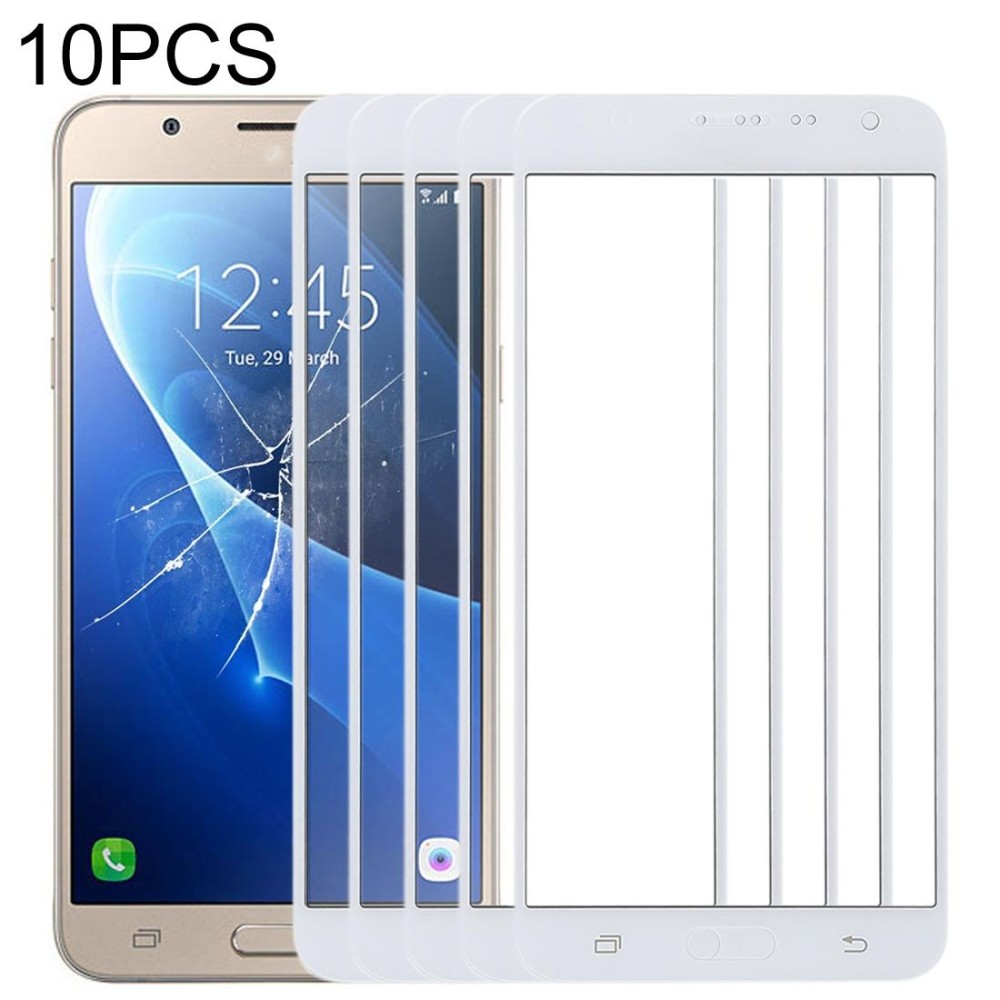 For Samsung Galaxy J7 (2016), J710F, J710FN, J710M/MN, J7108 10pcs Front Screen Outer Glass Lens (White)