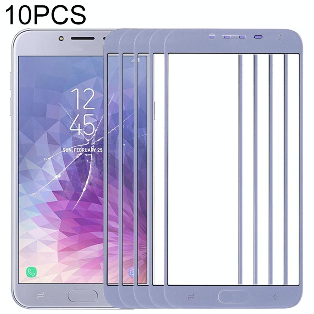 For Samsung Galaxy J4 (2018) 10pcs Front Screen Outer Glass Lens (Blue)