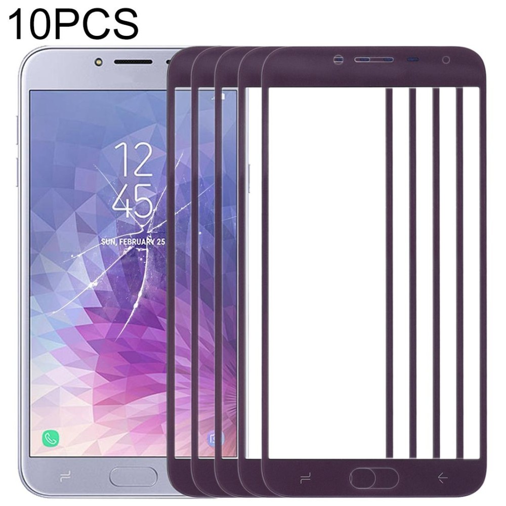 For Samsung Galaxy J4 (2018) 10pcs Front Screen Outer Glass Lens (Purple)