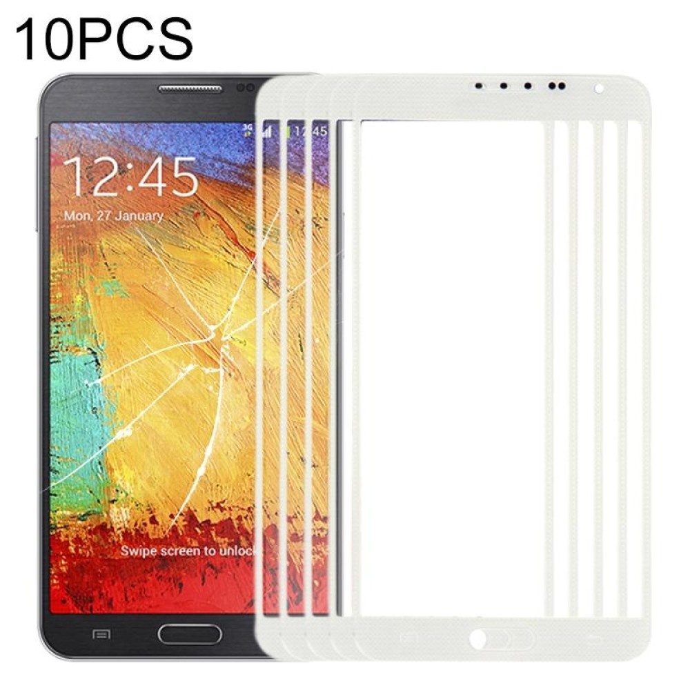 For Samsung Galaxy Note 3 Neo / N7505 10pcs Front Screen Outer Glass Lens (White)