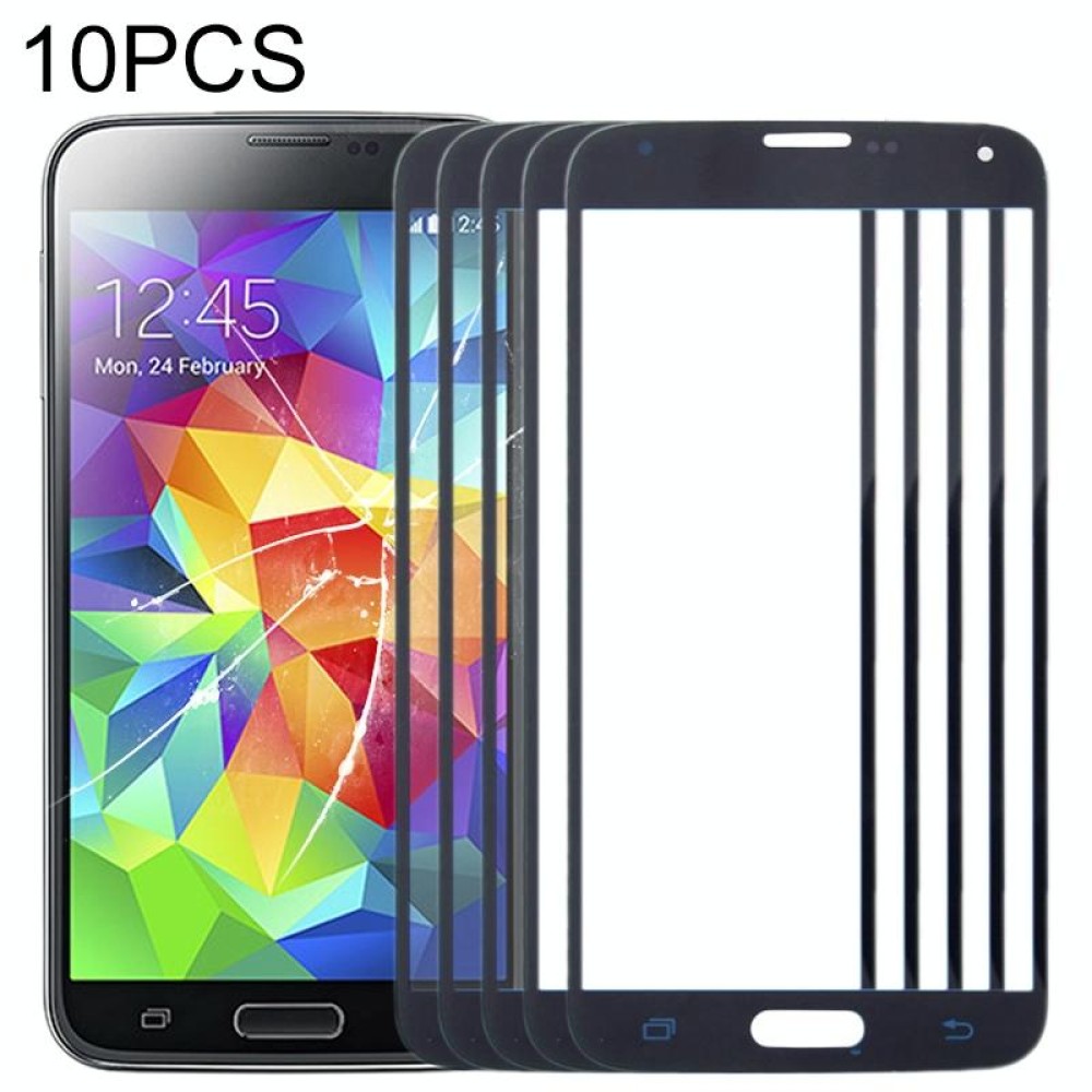 For Samsung Galaxy S5 / G900 10pcs Front Screen Outer Glass Lens (Dark Blue)