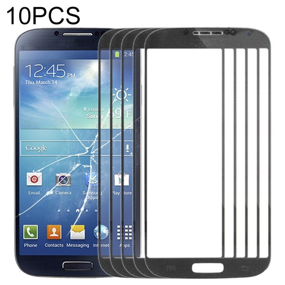 For Samsung Galaxy S IV / i9500 10pcs Front Screen Outer Glass Lens (Black)