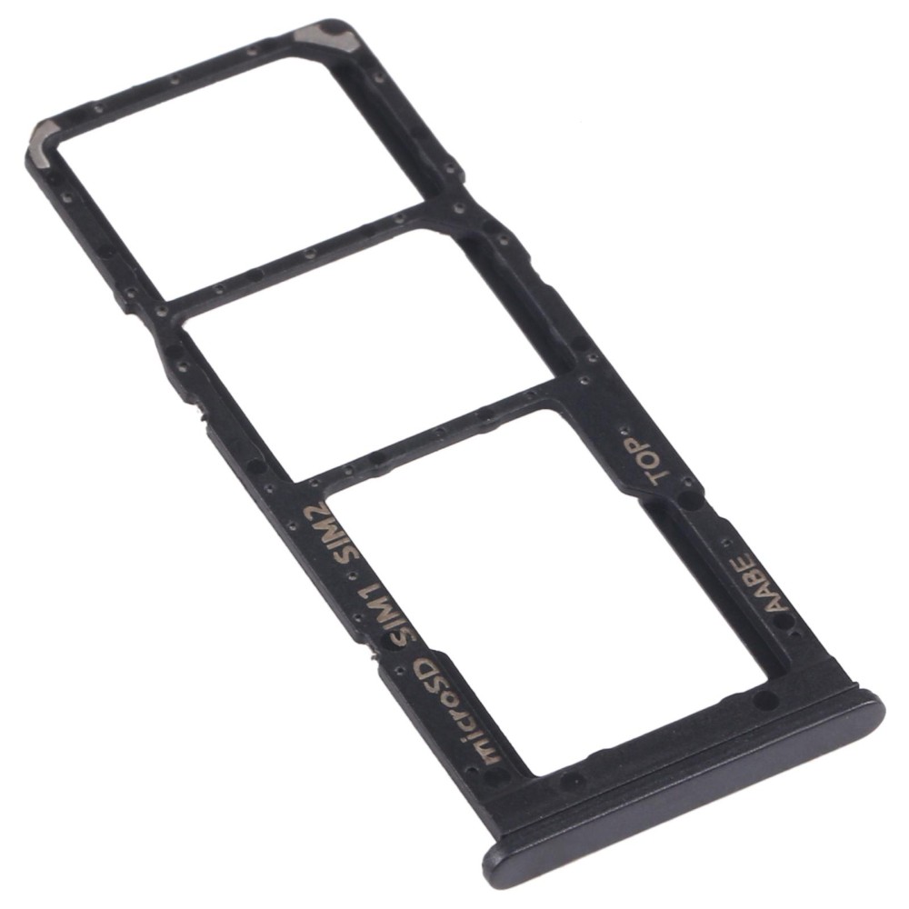For Samsung Galaxy A12 SM-A125 SIM Card Tray + SIM Card Tray + Micro SD Card Tray (Black)