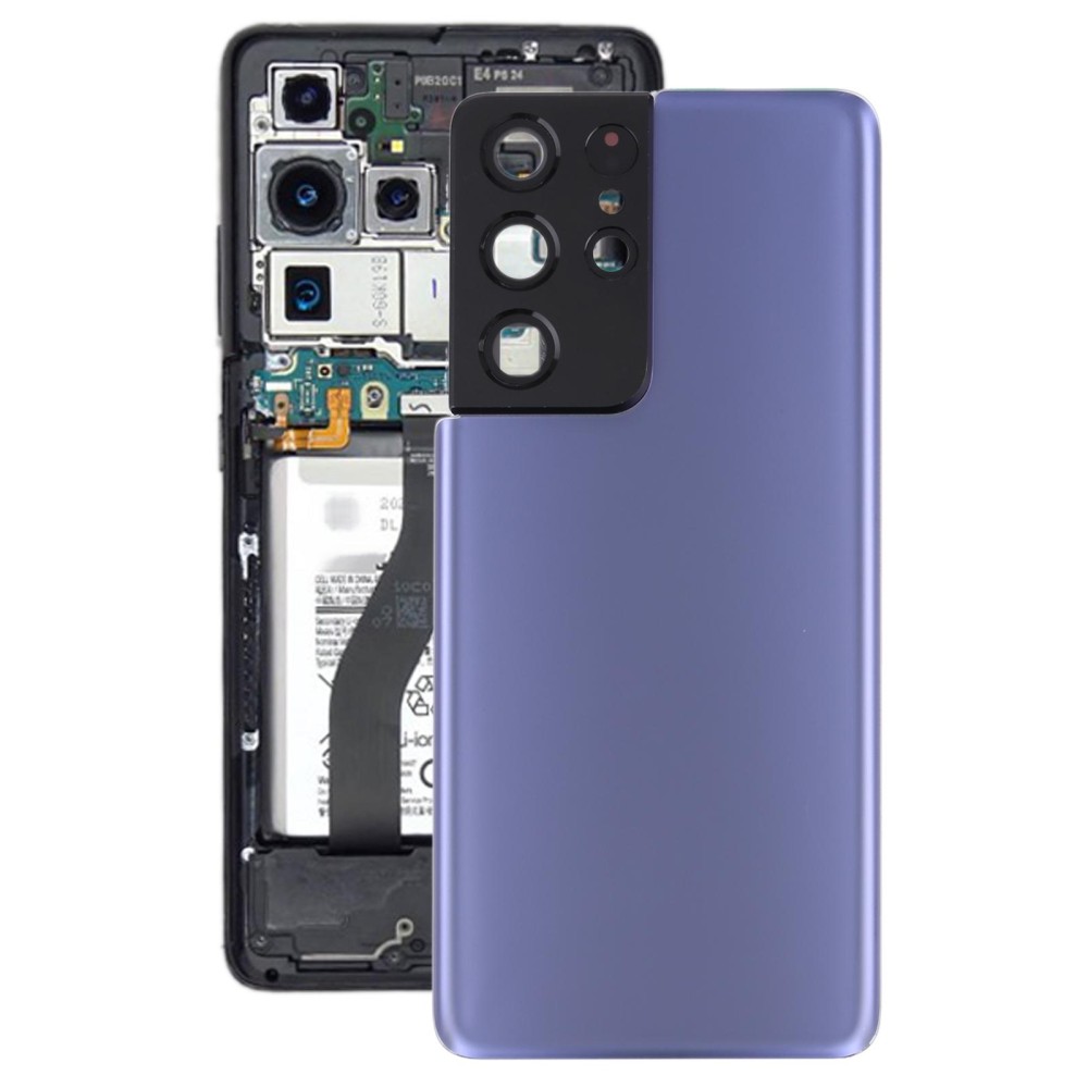 For Samsung Galaxy S21 Ultra 5G Battery Back Cover with Camera Lens Cover (Purple)