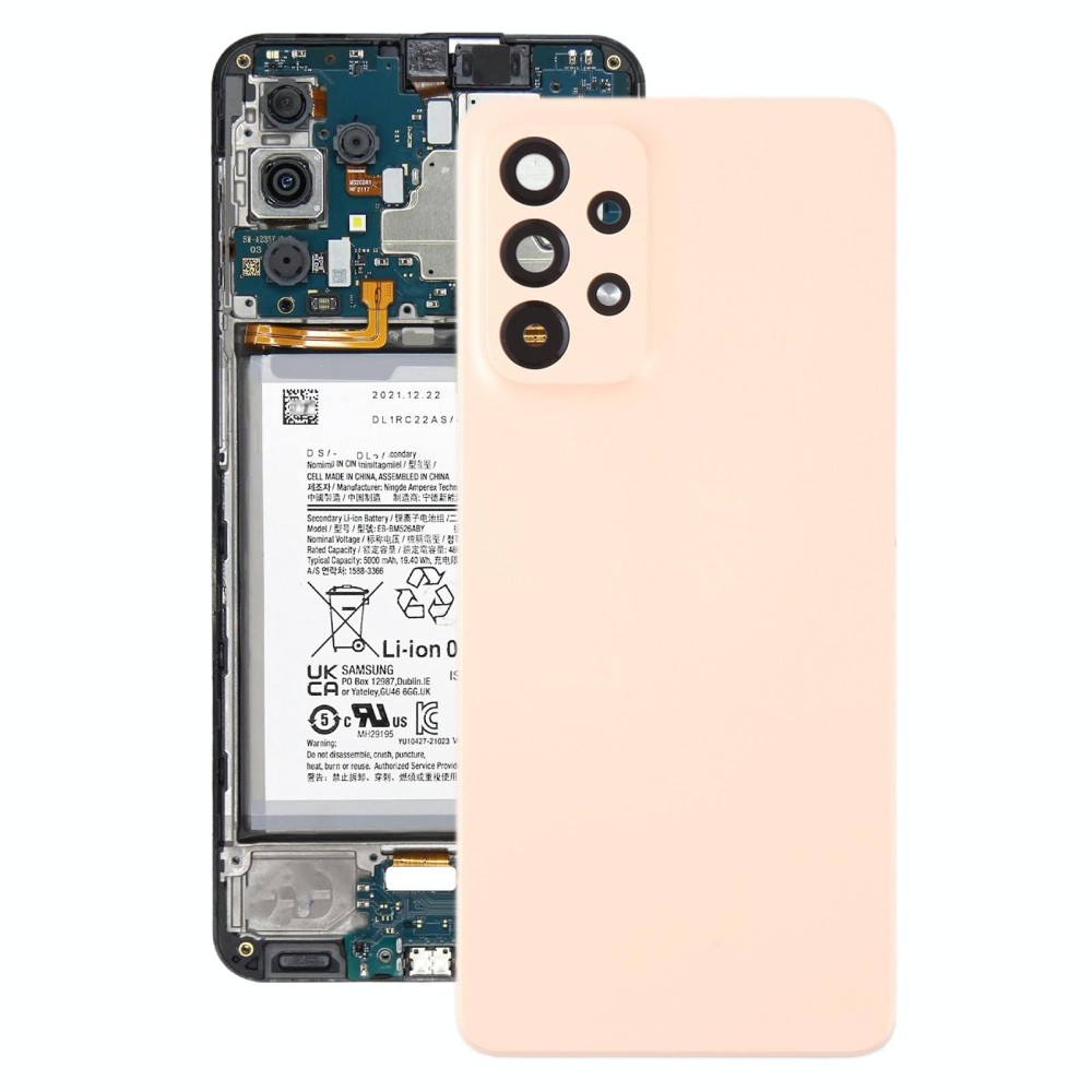 For Samsung Galaxy A33 5G SM-A336B Original Battery Back Cover with Camera Lens Cover(Pink)