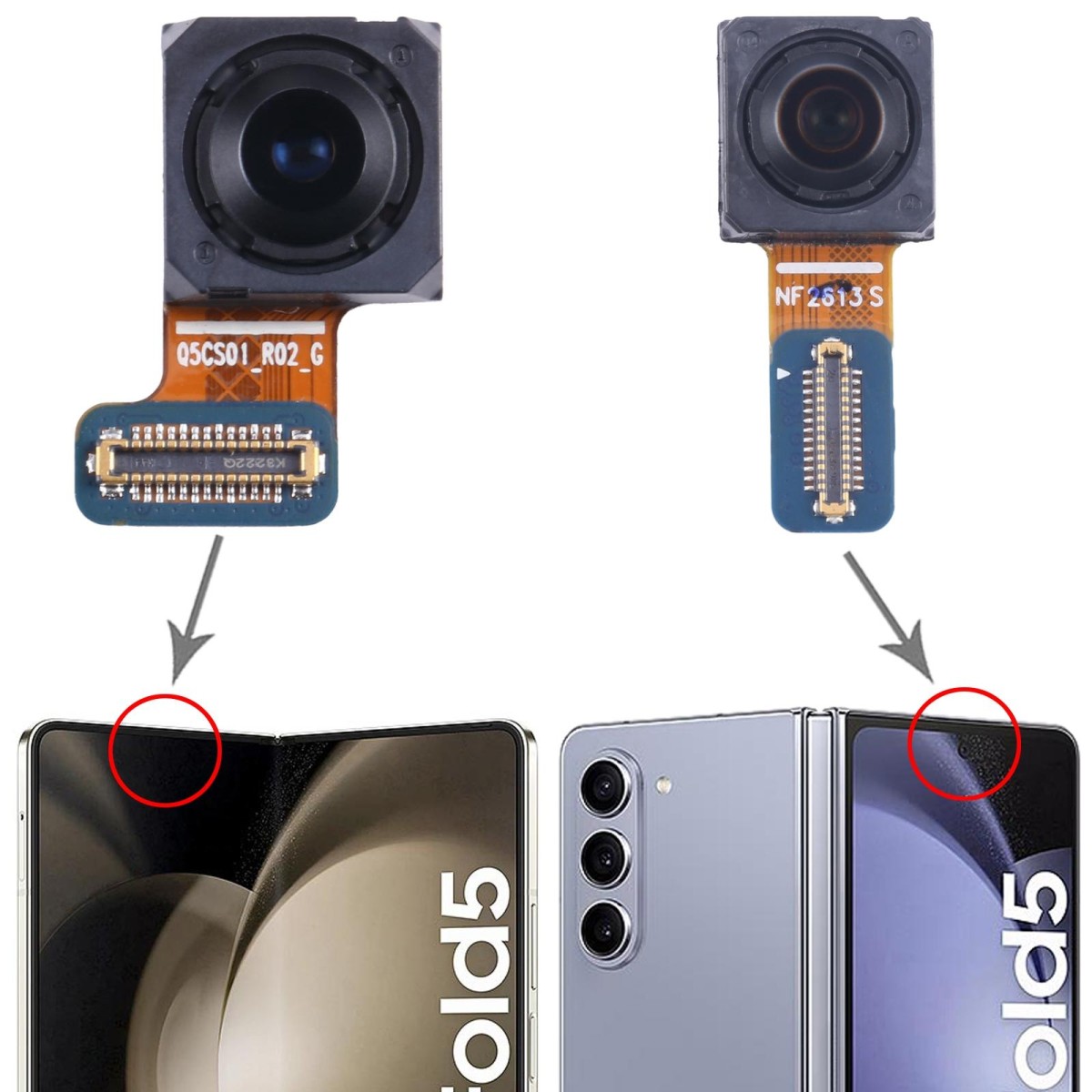 For Samsung Galaxy Z Fold5 SM-F946B Original Front Facing Camera
