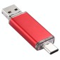 16GB 3 in 1 USB-C / Type-C + USB 2.0 + OTG Flash Disk, For Type-C Smartphones & PC Computer(Red)