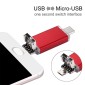32GB 3 in 1 USB-C / Type-C + USB 2.0 + OTG Flash Disk, For Type-C Smartphones & PC Computer (Red)
