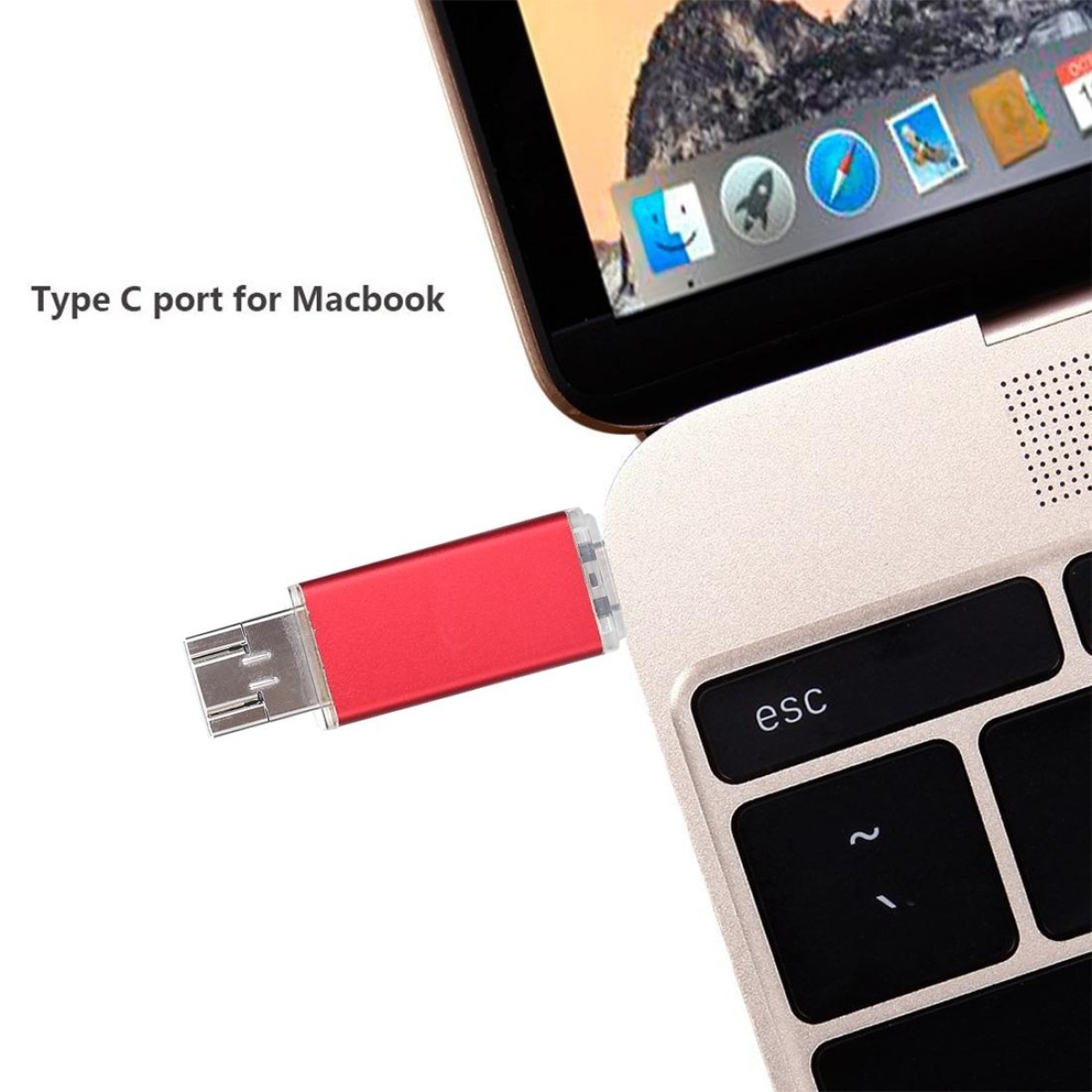 32GB 3 in 1 USB-C / Type-C + USB 2.0 + OTG Flash Disk, For Type-C Smartphones & PC Computer (Red)