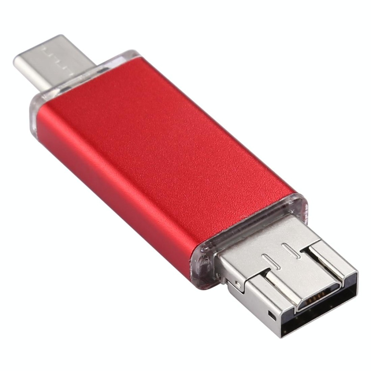 64GB 3 in 1 USB-C / Type-C + USB 2.0 + OTG Flash Disk, For Type-C Smartphones & PC Computer (Red)