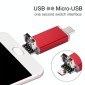 64GB 3 in 1 USB-C / Type-C + USB 2.0 + OTG Flash Disk, For Type-C Smartphones & PC Computer (Red)