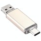 128GB 3 in 1 USB-C / Type-C + USB 2.0 + OTG Flash Disk, For Type-C Smartphones & PC Computer(Gold)