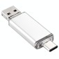 128GB 3 in 1 USB-C / Type-C + USB 2.0 + OTG Flash Disk, For Type-C Smartphones & PC Computer(Silver)