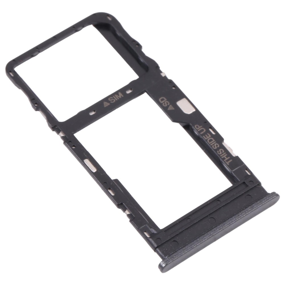 Original SIM Card Tray + Micro SD Card Tray for TCL 10L/10 Lite T770H T770B(Black)